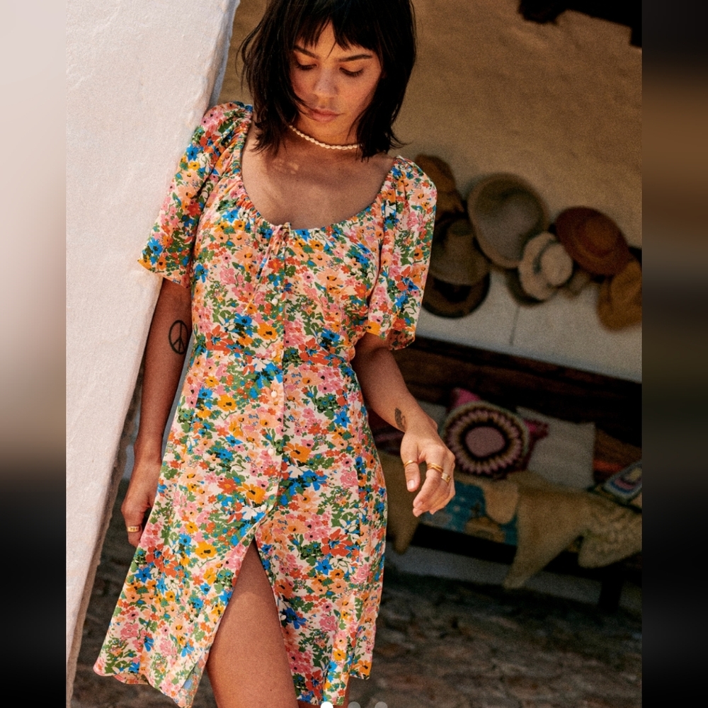 Sezane Vika Multicolor Floral Short Dress
